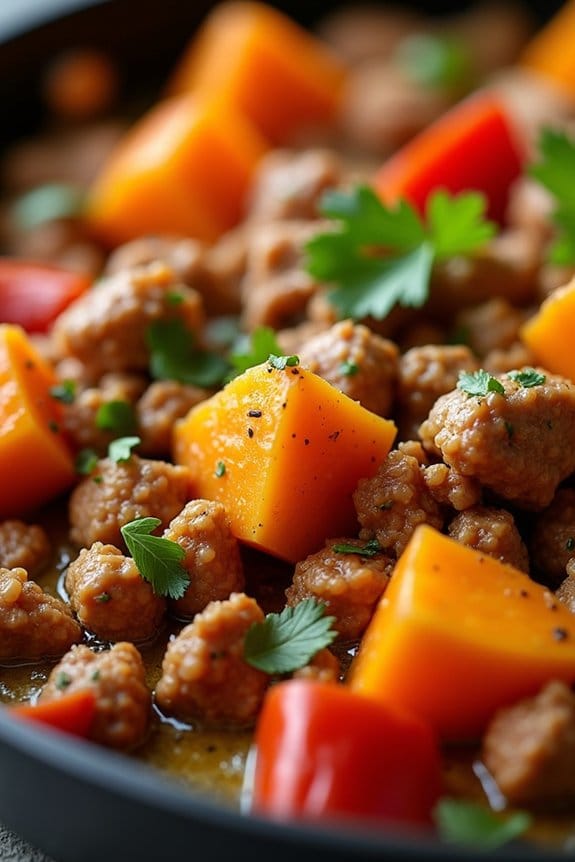 cozy turkey sweet potato skillet