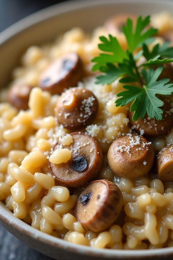 creamy turkey mushroom risotto