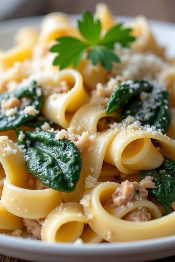 creamy turkey spinach alfredo