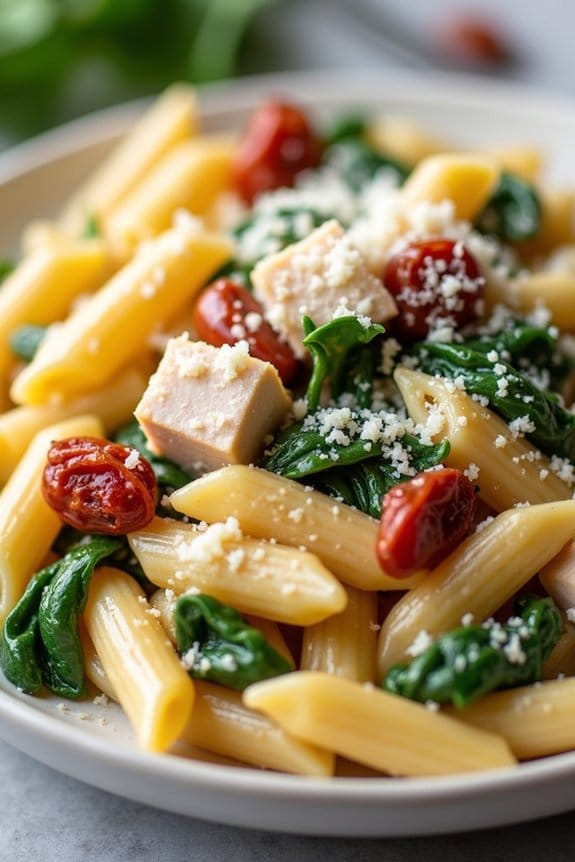 creamy turkey spinach pasta