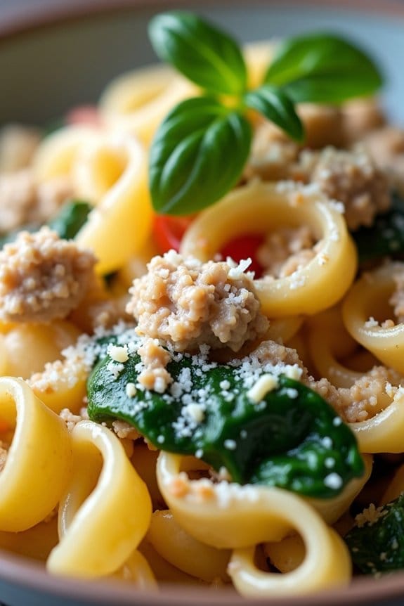 creamy turkey spinach pasta