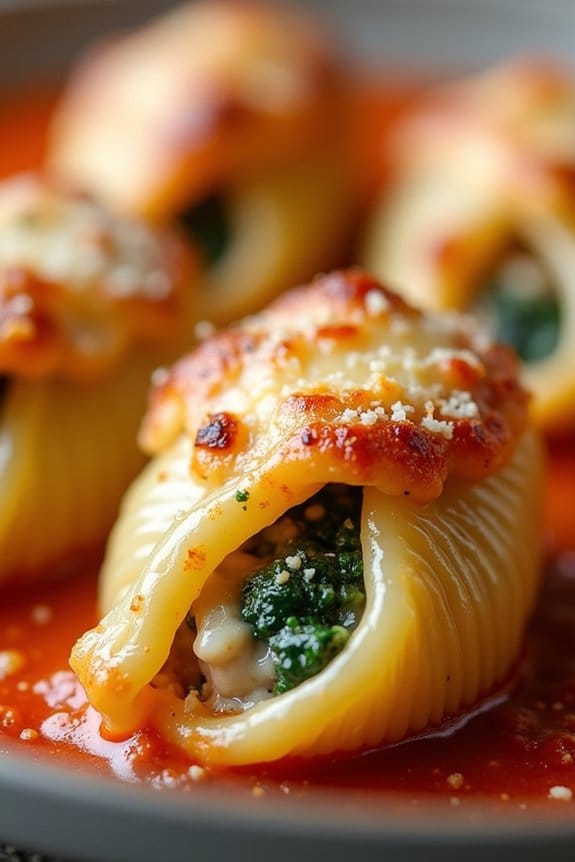 creamy turkey spinach shells