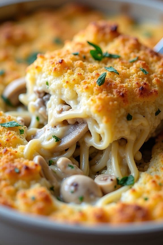 creamy turkey tetrazzini casserole