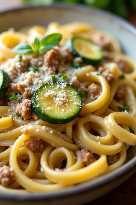 creamy turkey zucchini pasta