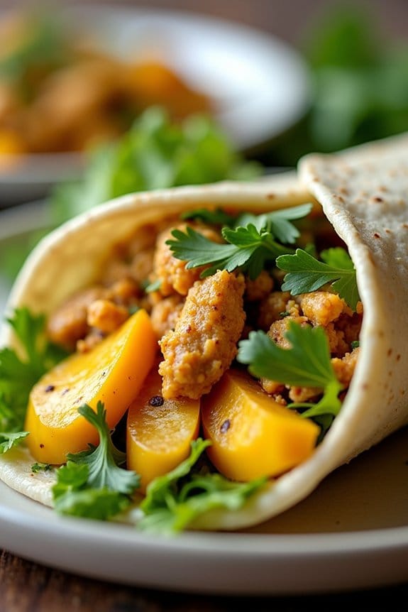 curry mango turkey wraps