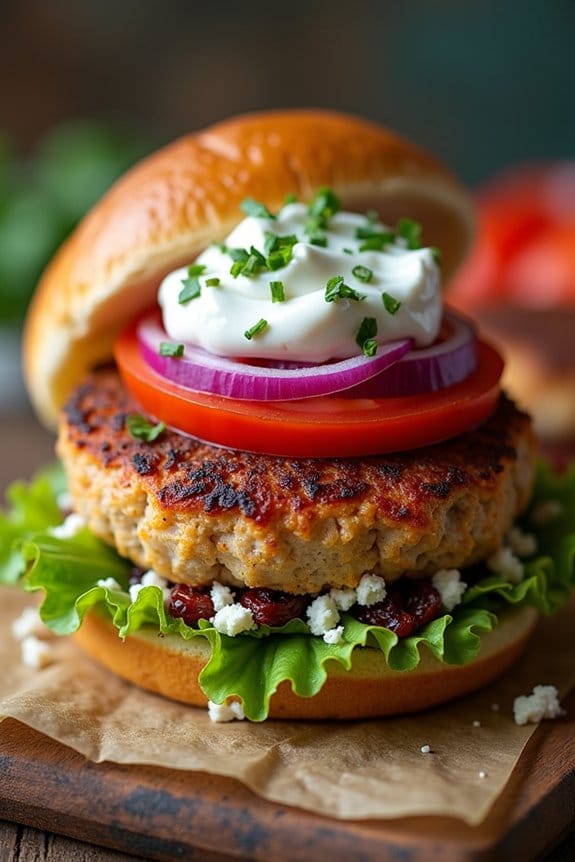flavorful mediterranean turkey burgers