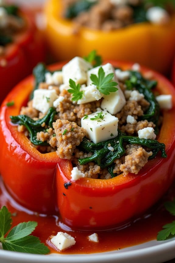 greek style stuffed bell peppers