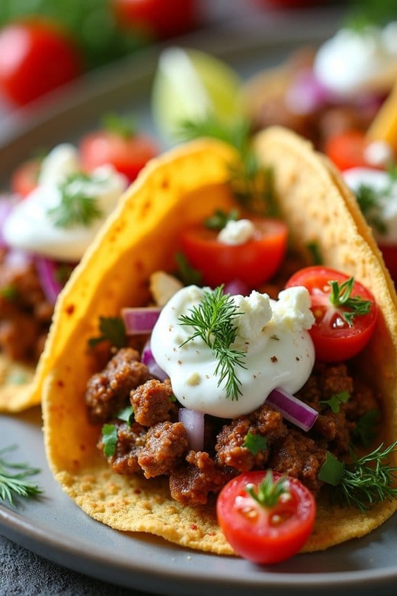 greek turkey taco fusion