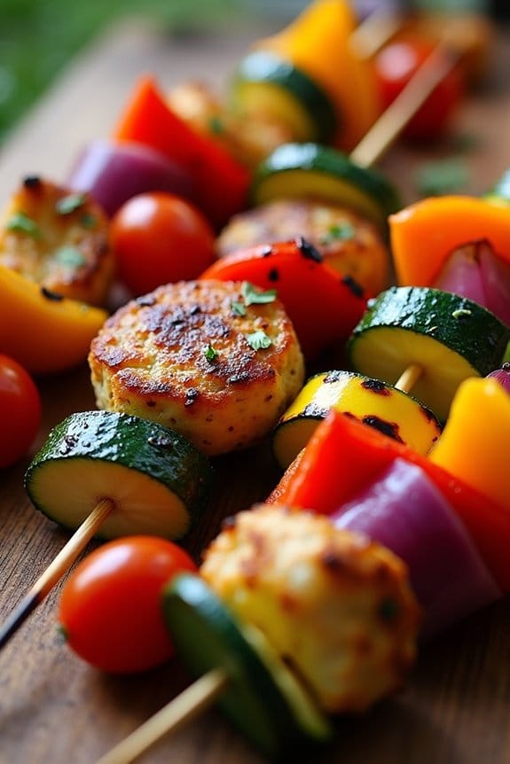 grilled turkey vegetable skewers