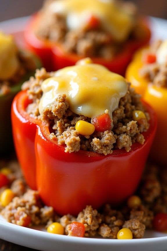 ground turkey stuffed peppers