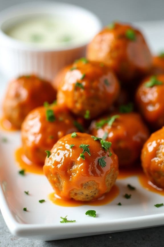 healthy buffalo turkey meatballs