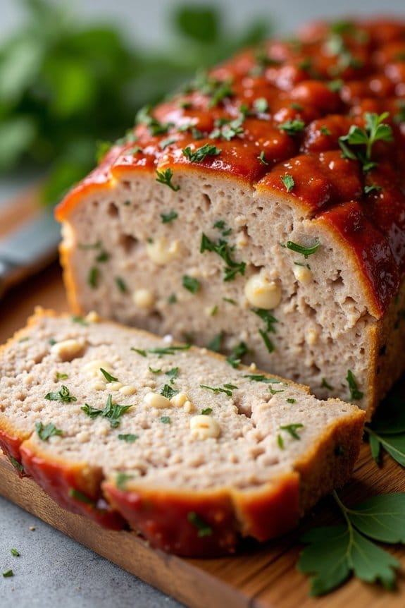 healthy garlic herb meatloaf