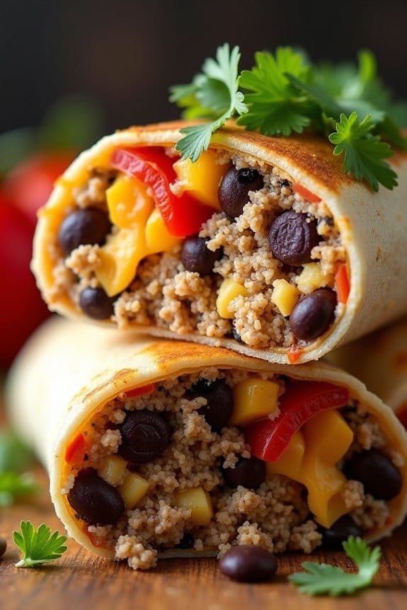 healthy turkey black bean burritos