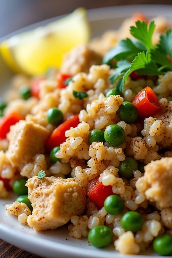 healthy turkey cauliflower pilaf
