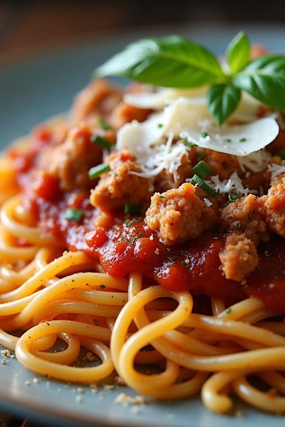 healthy turkey marinara spaghetti