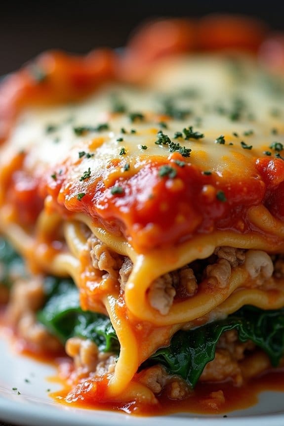 healthy turkey spinach lasagna