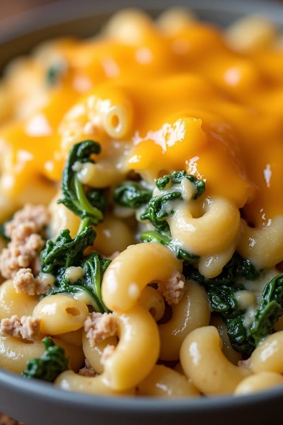 healthy turkey spinach macaroni