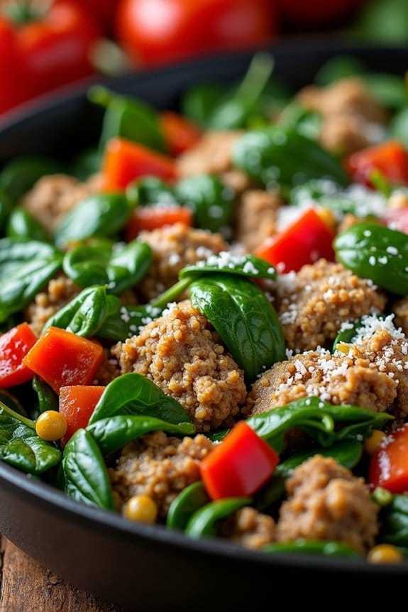 healthy turkey spinach skillet
