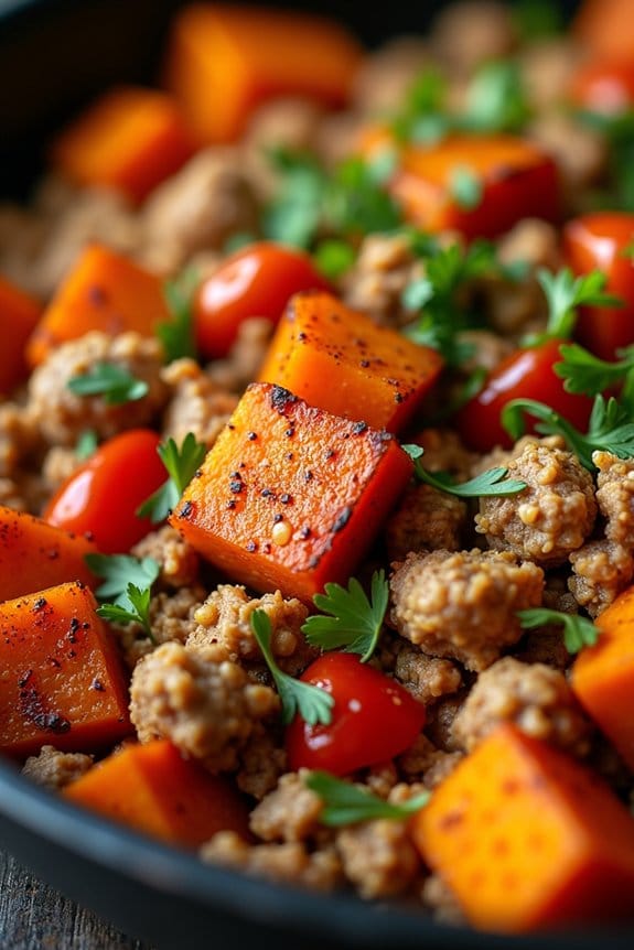 healthy turkey sweet potato skillet