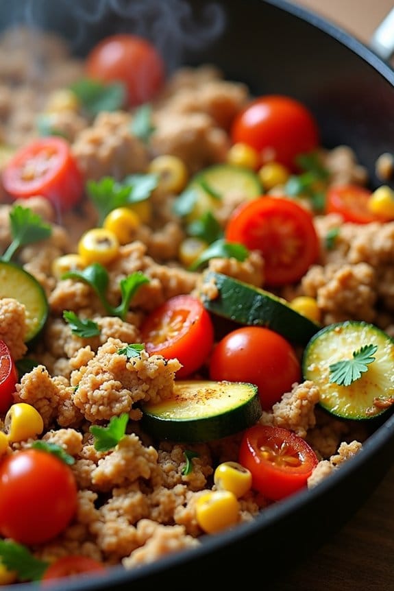 healthy turkey vegetable skillet