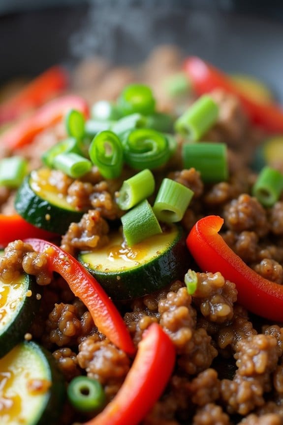 healthy turkey zucchini stir fry