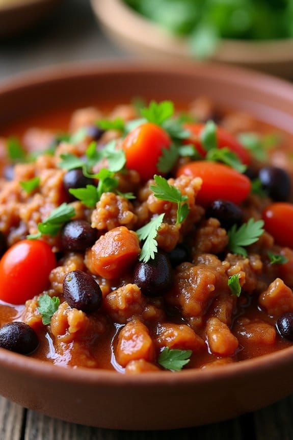 hearty turkey black bean chili