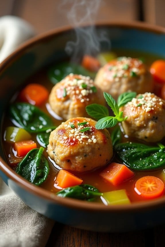 hearty turkey meatball soup