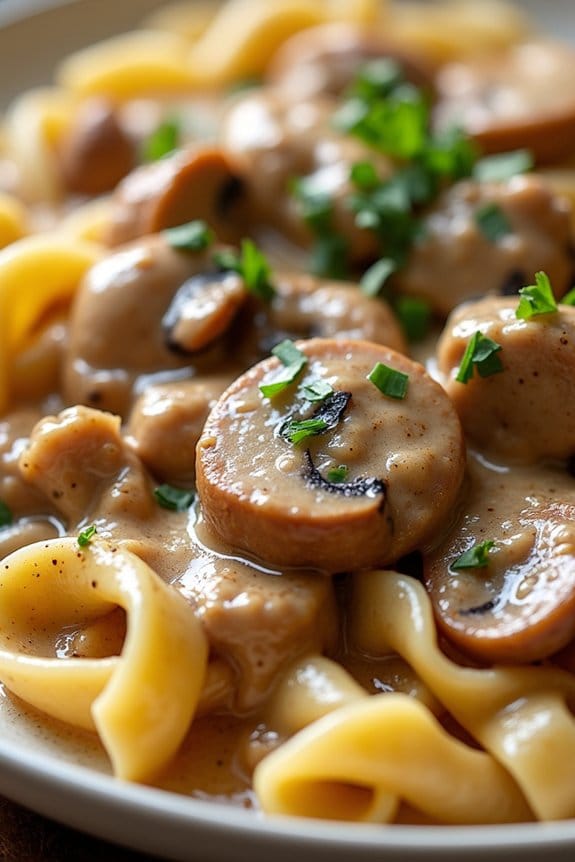 hearty turkey mushroom stroganoff