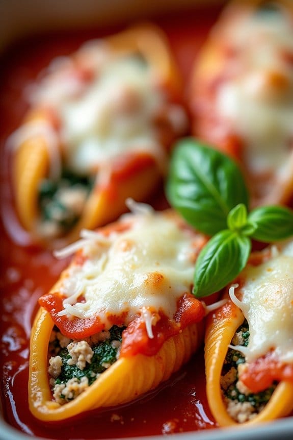 hearty turkey spinach shells