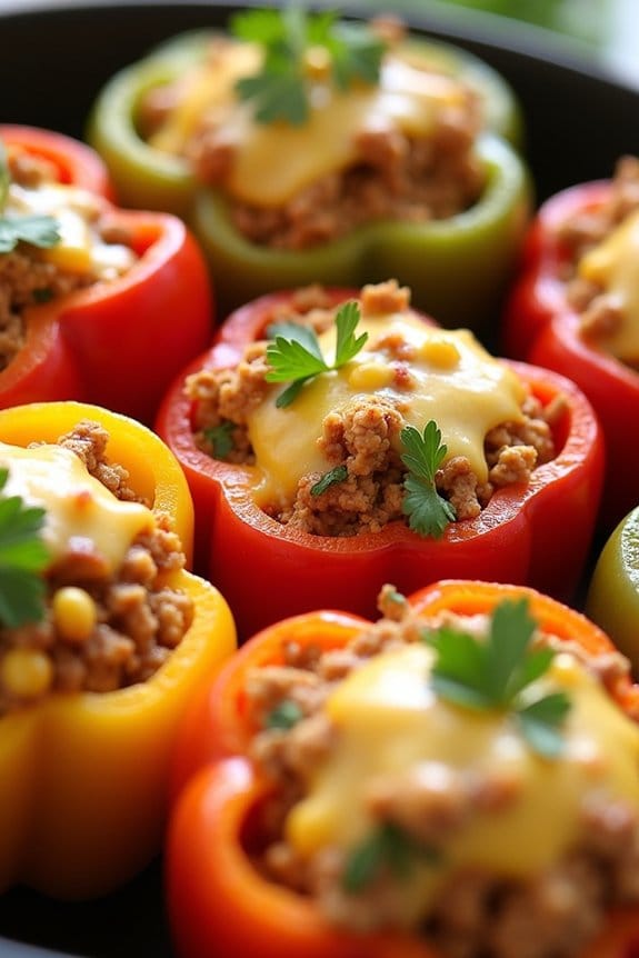 hearty turkey stuffed peppers