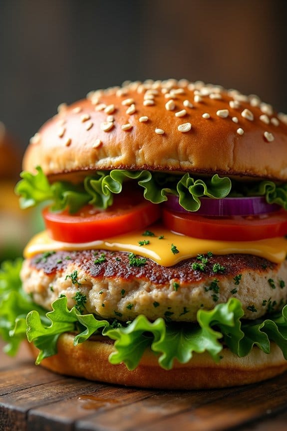 herb and garlic turkey burger