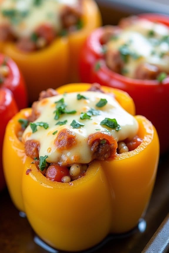 herb infused turkey stuffed peppers
