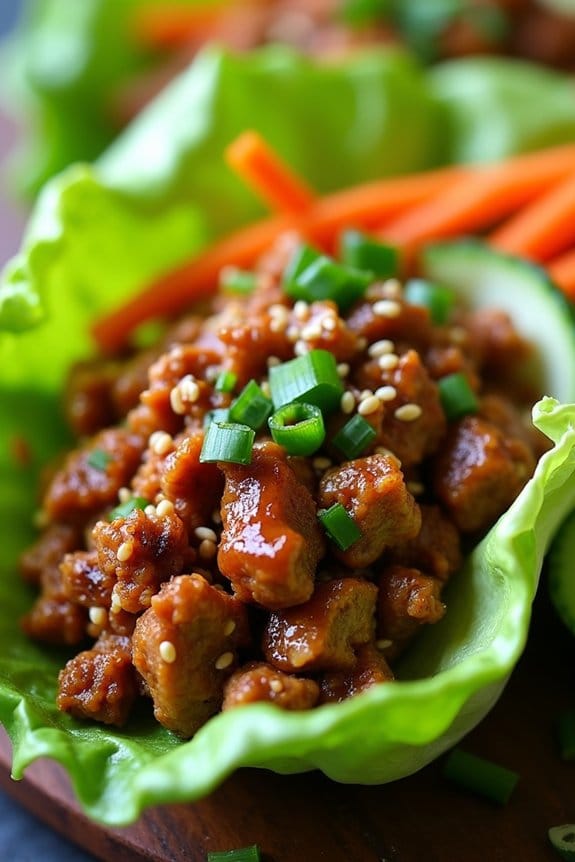 korean bbq turkey lettuce wraps