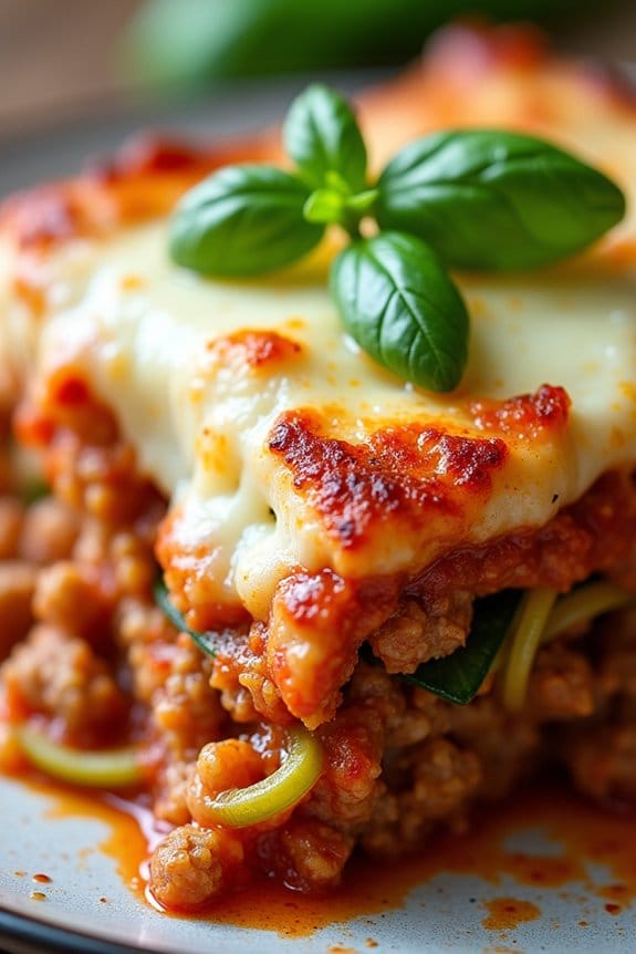 low carb turkey zoodle bake