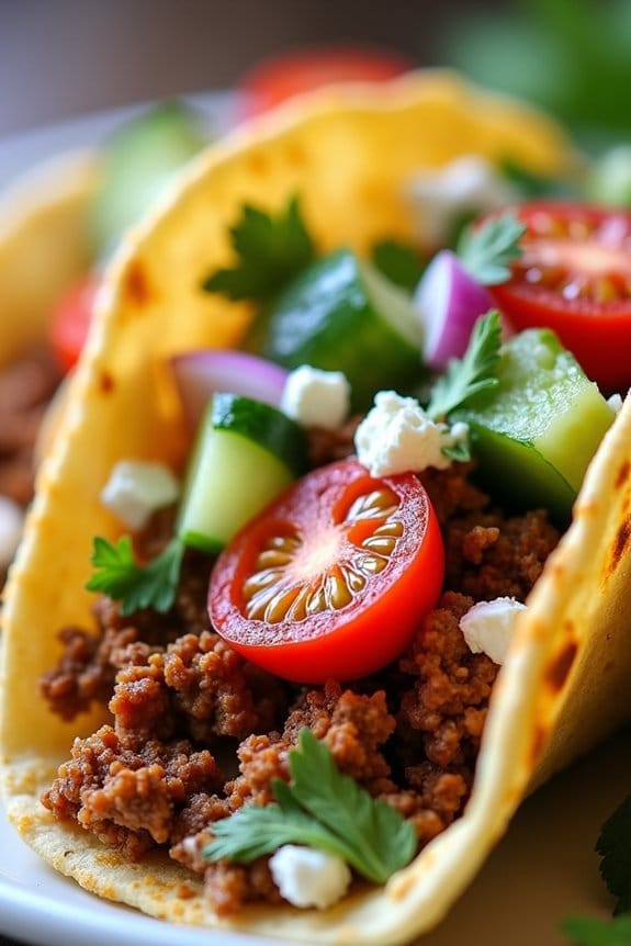 mediterranean inspired turkey tacos