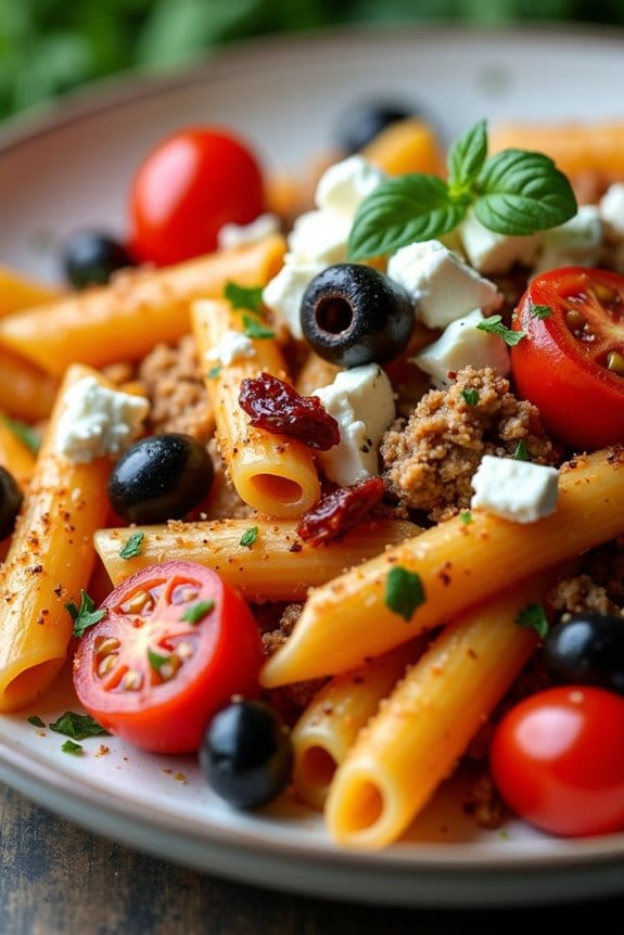 mediterranean turkey feta pasta