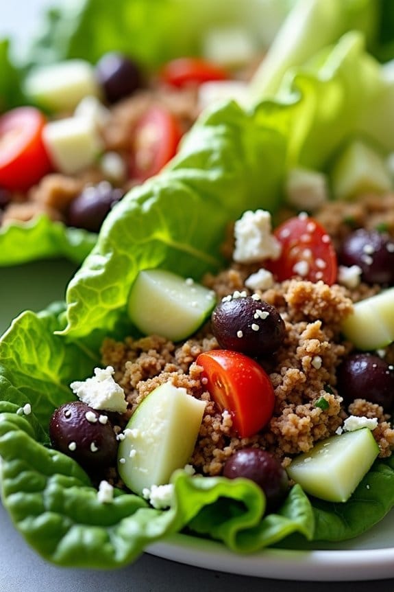 mediterranean turkey lettuce wraps