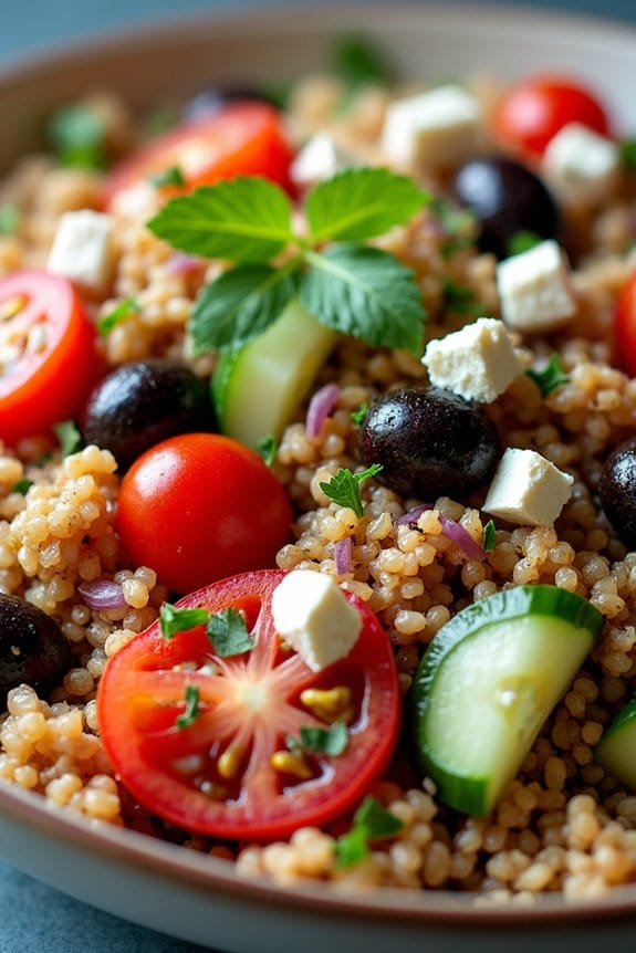 mediterranean turkey quinoa bowl