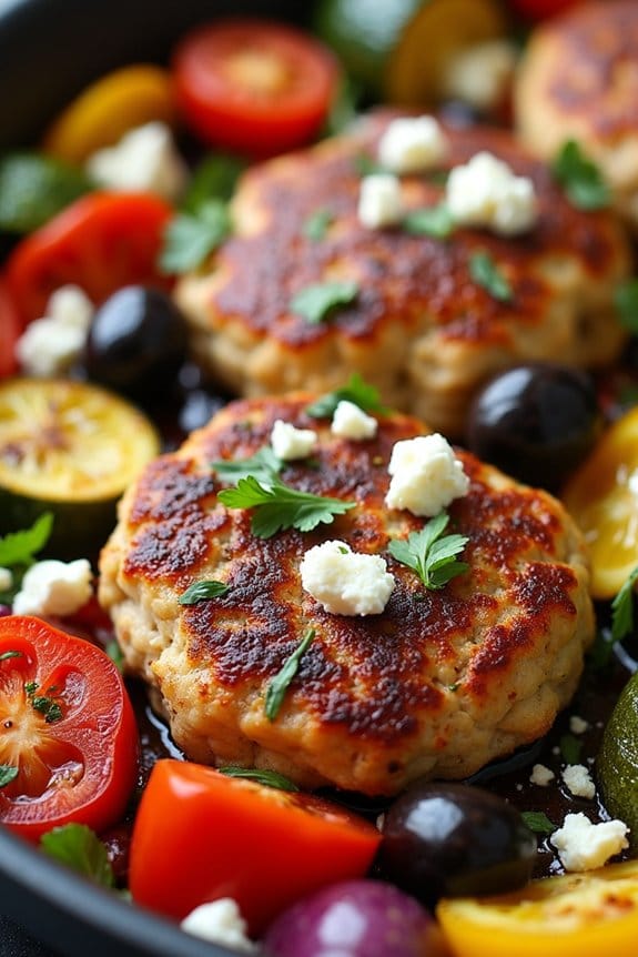mediterranean turkey vegetable sheet pan