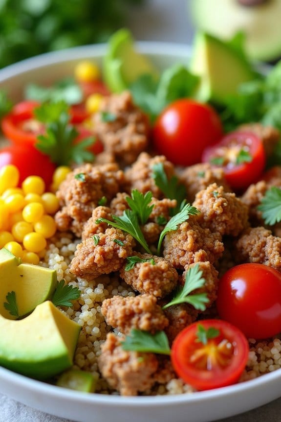 nutritious turkey avocado bowl