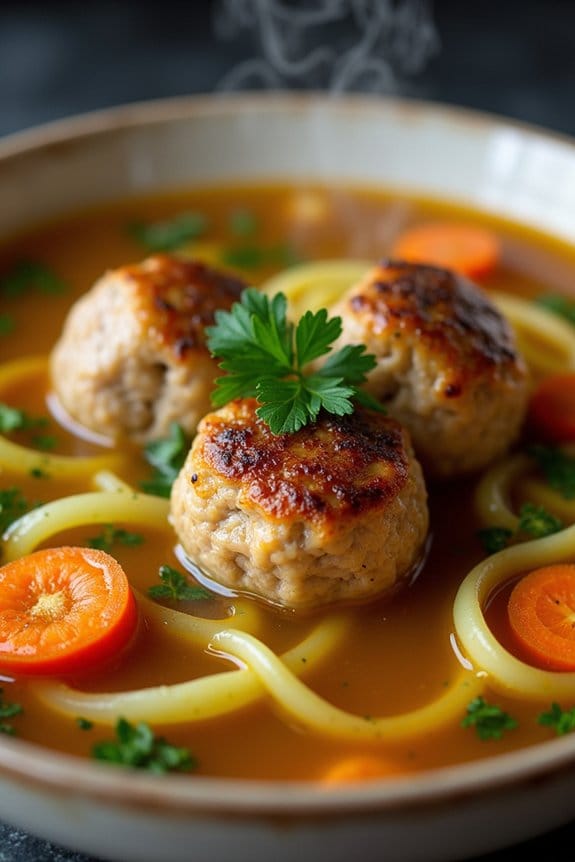 nutritious turkey meatball soup