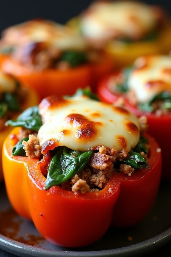nutritious turkey spinach peppers