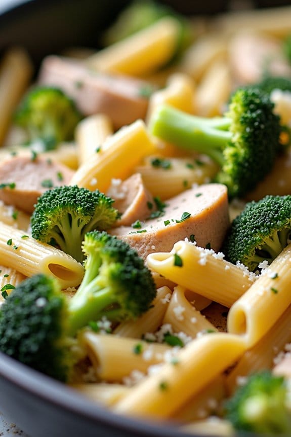 one pan turkey broccoli alfredo