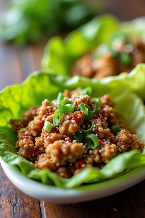 savory asian turkey lettuce wraps