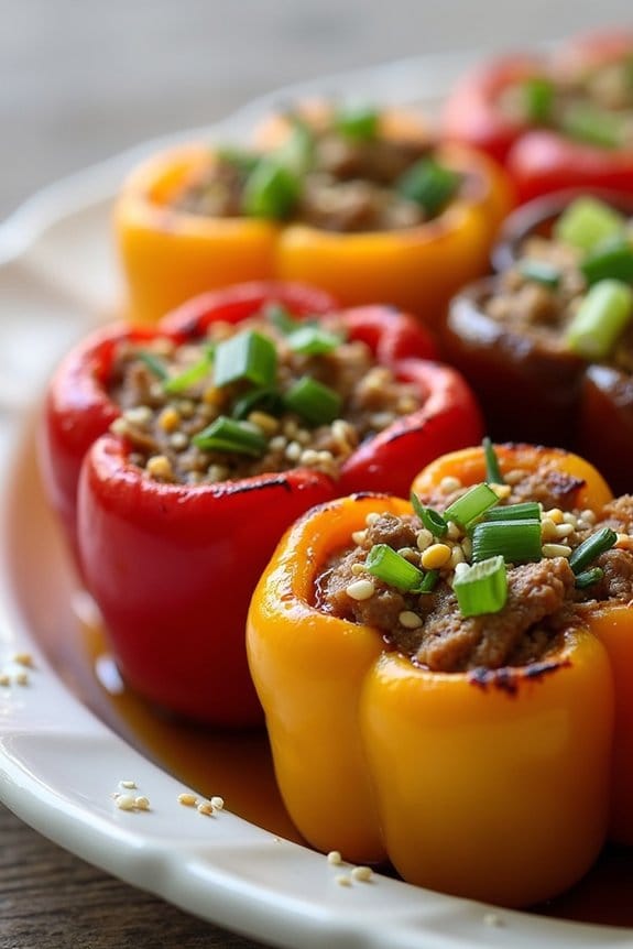 savory asian turkey stuffed peppers
