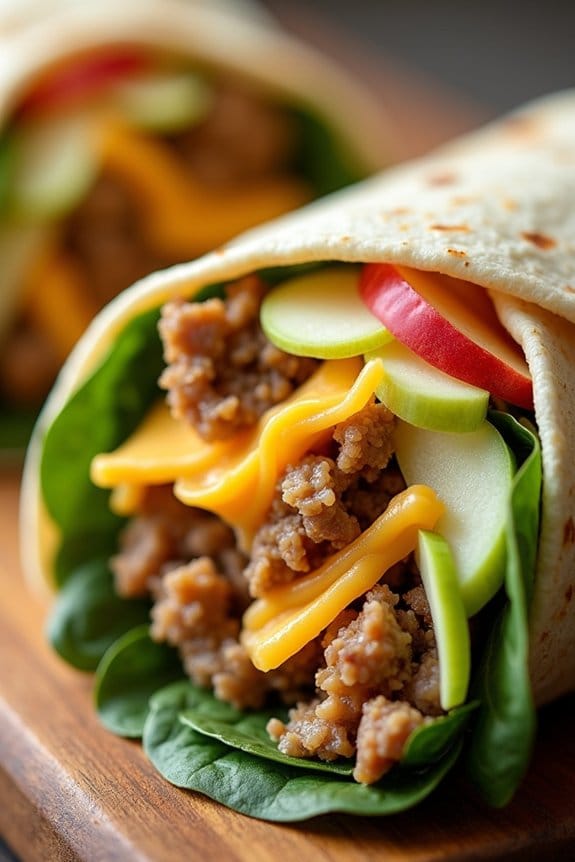 savory sweet turkey apple wraps