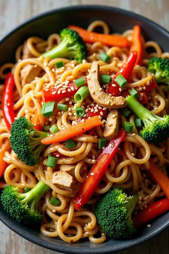 savory turkey noodle stir fry
