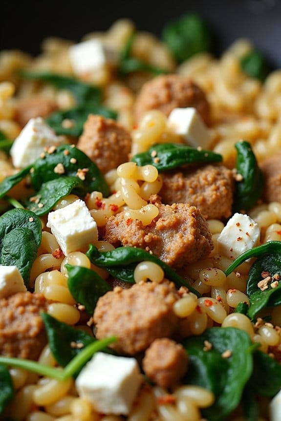 savory turkey orzo skillet