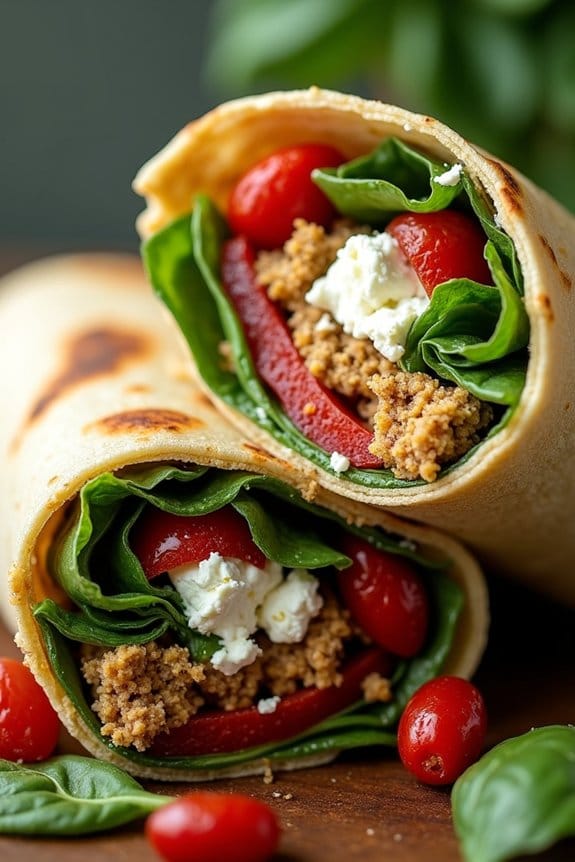 savory turkey pesto wraps