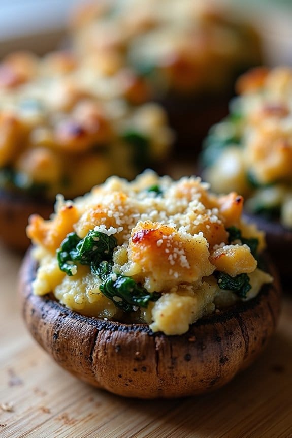 savory turkey spinach mushrooms